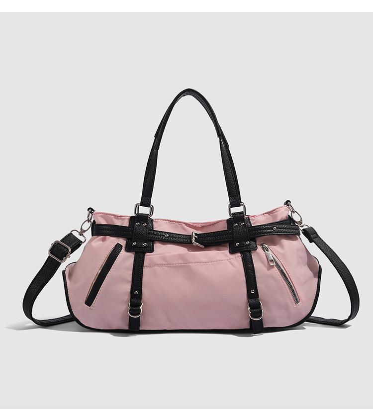 Stylish Unisex Nylon Tote Bag For Travel, Gym & Daily Use - Spacious 20-35L Capacity, Lightweight & Durable (Pink, Black, Leopard Print)_voghion.com
