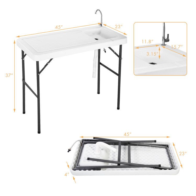 Folding Portable Fish Cleaning Cutting Table_voghion.com