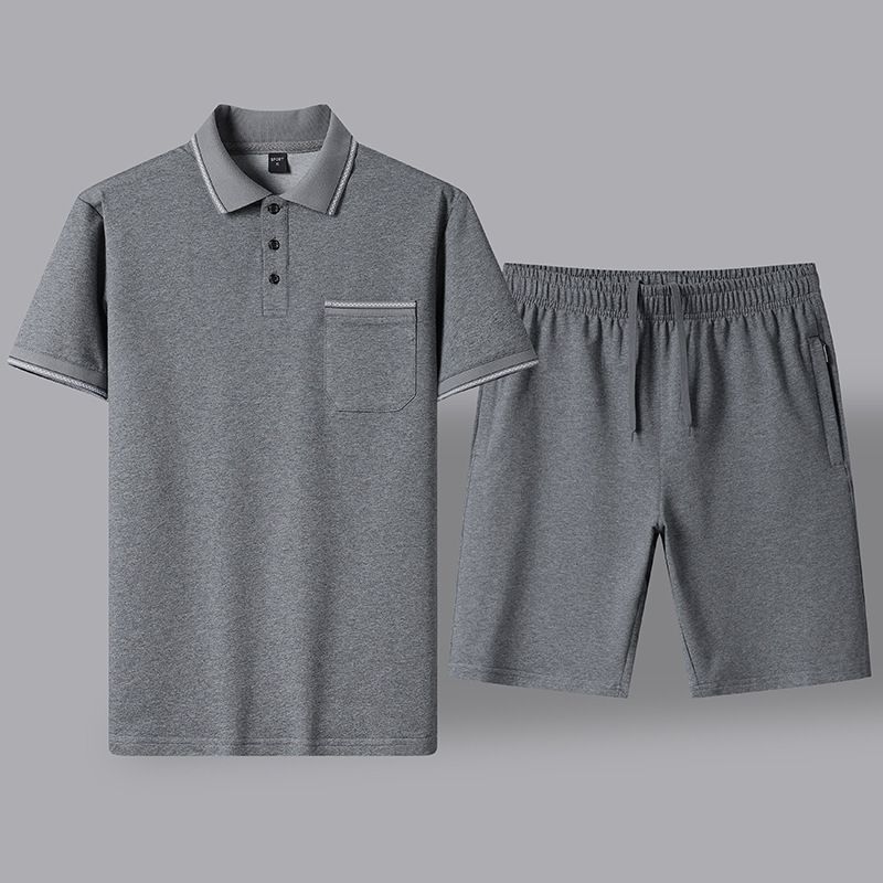 Diyu Shenlong Dad Outfit Set For Middle-aged And Elderly Men Summer Casual Clothes Men's Short Sleeve Long Pants_voghion.com