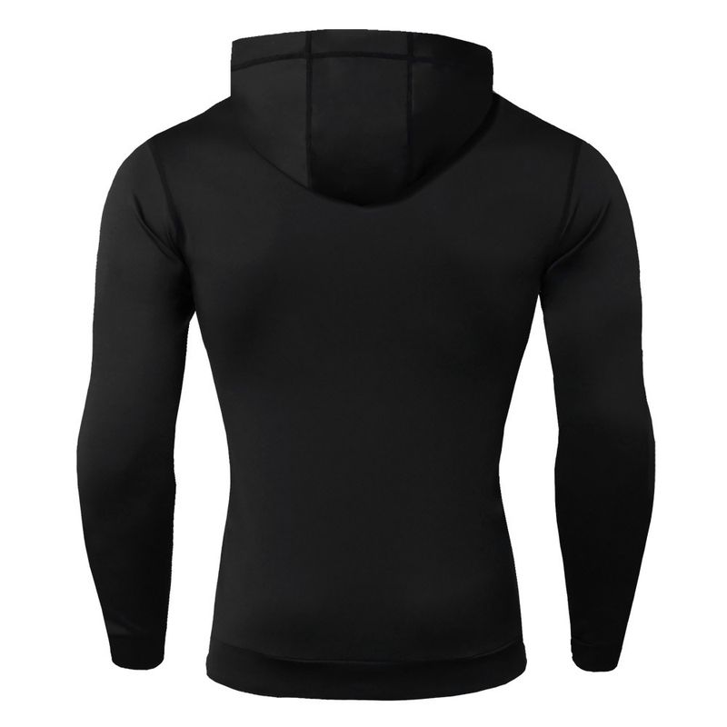 Men's Thermal Breathable Compression Top, Reflective Long Sleeve Workout Shirt With Quick-Dry Fabric_voghion.com