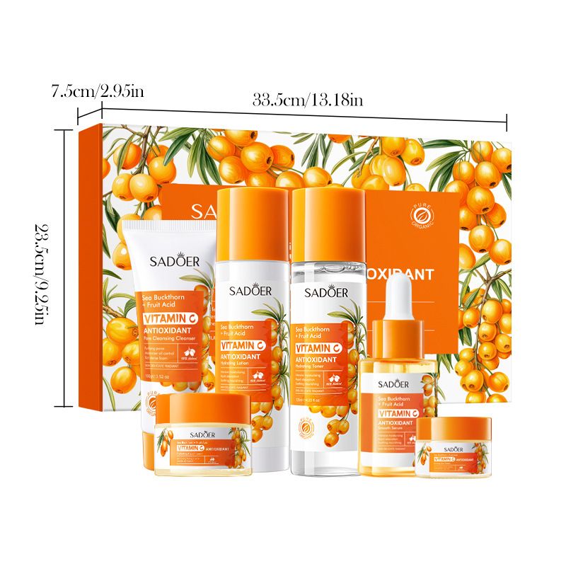Full English SADOER Sea Buckthorn Vitamin C Antioxidant Soothing Six-Piece Set Moisturizing Kit_voghion.com