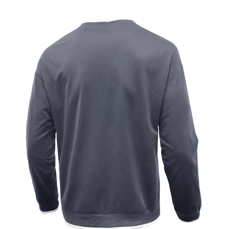 herfst en winter nieuwe herentrui effen kleur ronde hals T-shirt heren dieptepunt herenkleding_voghion.com