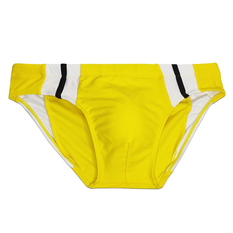 UXH Herren-Badehose im schlichten Farbblock-Stil, modisch, sexy, zum Schwimmen, Bräunen, körperformend, dreieckiger Slip für Männer_voghion.com