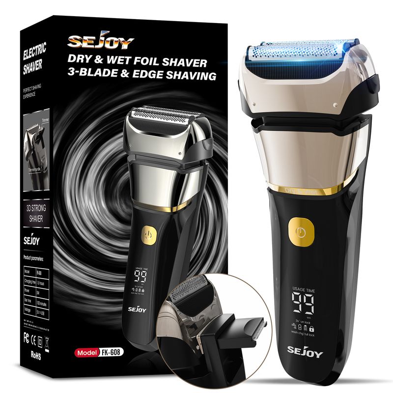New Foil Electric Cordless Shaver For Men Wet/Dry Razor USB Rechargeable_voghion.com