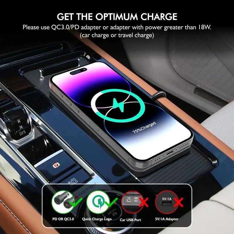 Car Wireless Charger Silicone Non-Slip Pad RGB Light For IPhone_voghion.com