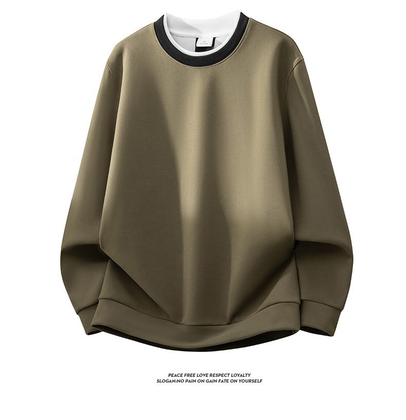 Pull col rond pour homme, polaire, automne et hiver, coupe ample, chaud et décontracté, idéal pour l'hiver._voghion.com