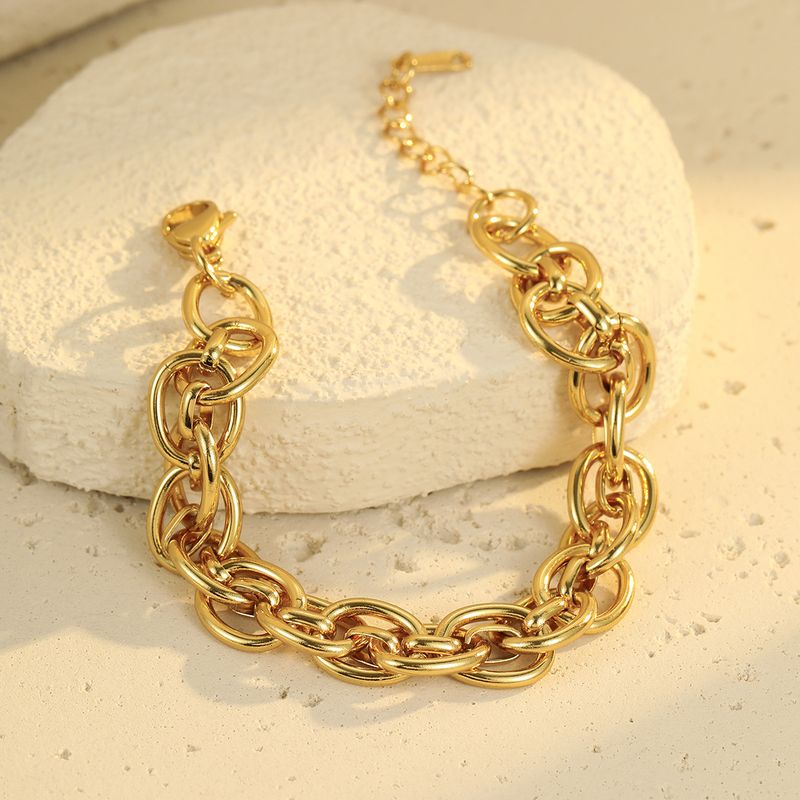 Punk Interlocking Stainless Steel Non Fading Thick Bracelet Fashionable Personality All Match Hand Jewelry_voghion.com