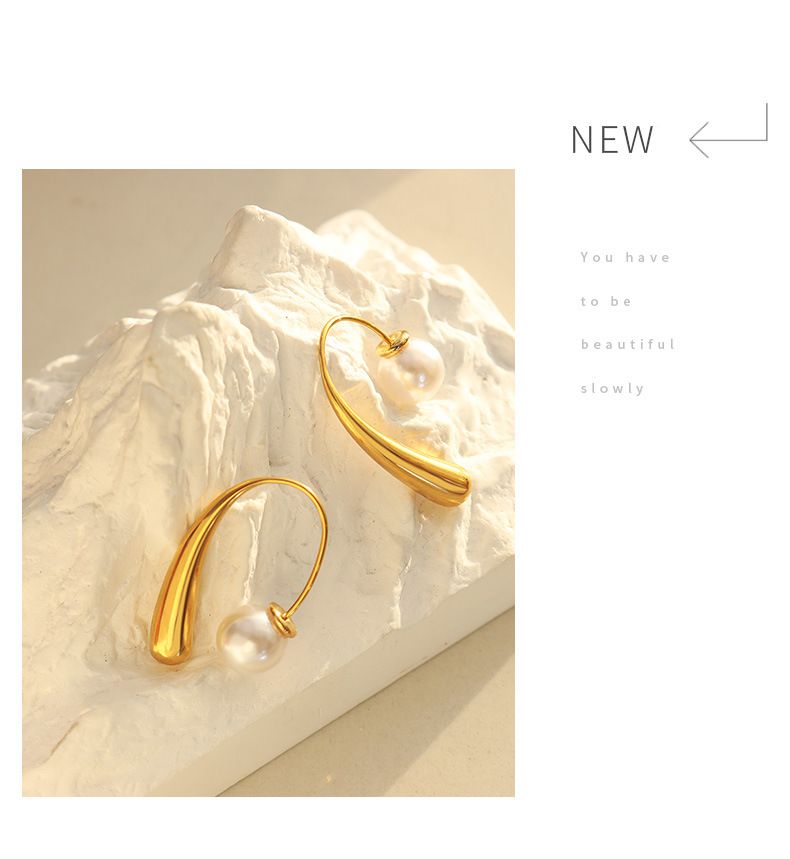 Retro-Stil Einzigartiges Design Ohrringe Titan Stahl plattiert Personalisierte Ohrhaken Nischenmode Ohrringe Schmuck Frauen_voghion.com