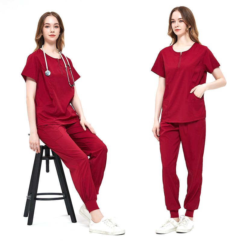 Dentist's surgical gown, women's split hand wash suit, nursing work uniform, elastic quick drying hospital nurse uniform_voghion.com