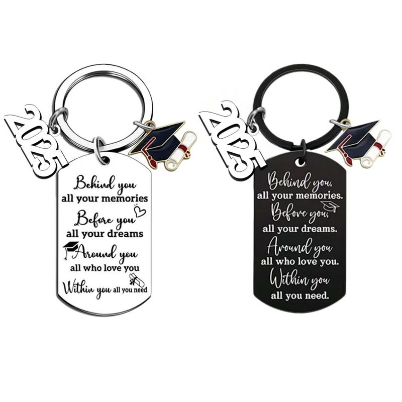 Nuovo portachiavi in acciaio inossidabile con marchio militare per la stagione di laurea 2025, ciondolo per zaino con regalo di laurea_voghion.com