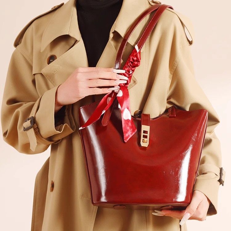 Borsa da sposa rossa da donna, grande capacità, regalo per la sposa, uso quotidiano, borsa a tracolla sottobraccio_voghion.com