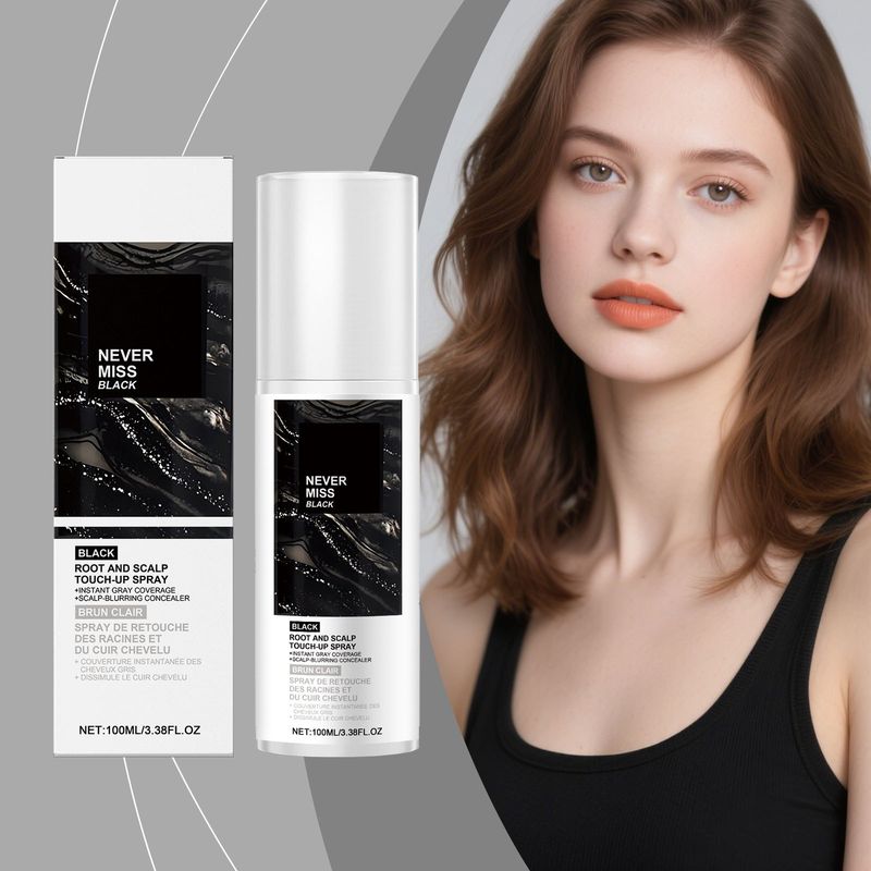Schwarzes Spray, feuchtigkeitsspendender Glanz, natürlich, einfach anzuwenden, temporäres einmaliges Farbwerkzeug für die Haare_voghion.com
