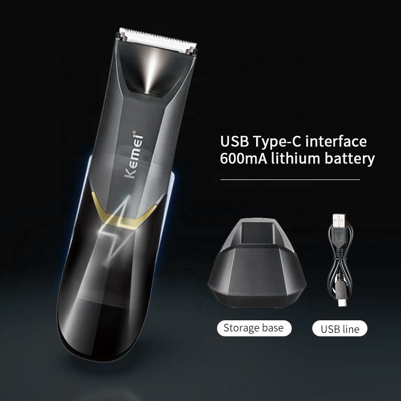 Kemei KM-3208 Ceramic Cutter Groin Pubic Private Part Electric Shaver For Men USB Fast Charging Waterproof Body Hair_voghion.com
