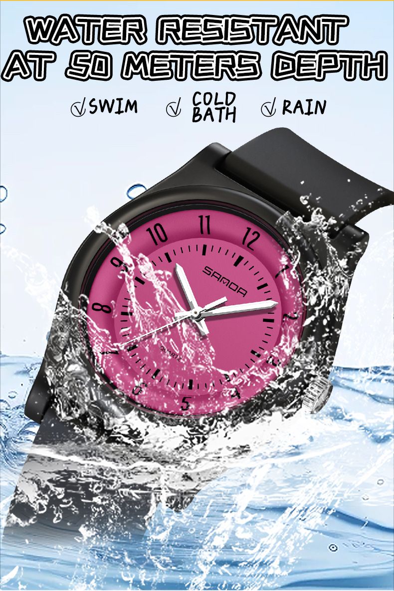 Wasserdichte Quarzuhr für Damen und Herren, minimalistische, modische Analogarmbanduhr mit leuchtenden Zeigern, 50 m Wasserdichtigkeit, rundes Zifferblatt, lässiger Stil_voghion.com