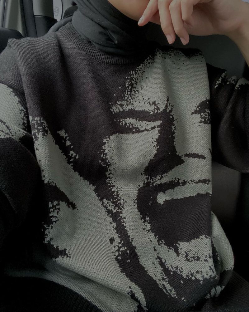 2023 Herbst/Winter Kopfmuster Kapuzen Rundhals Strickpullover Männer und Frauen_voghion.com