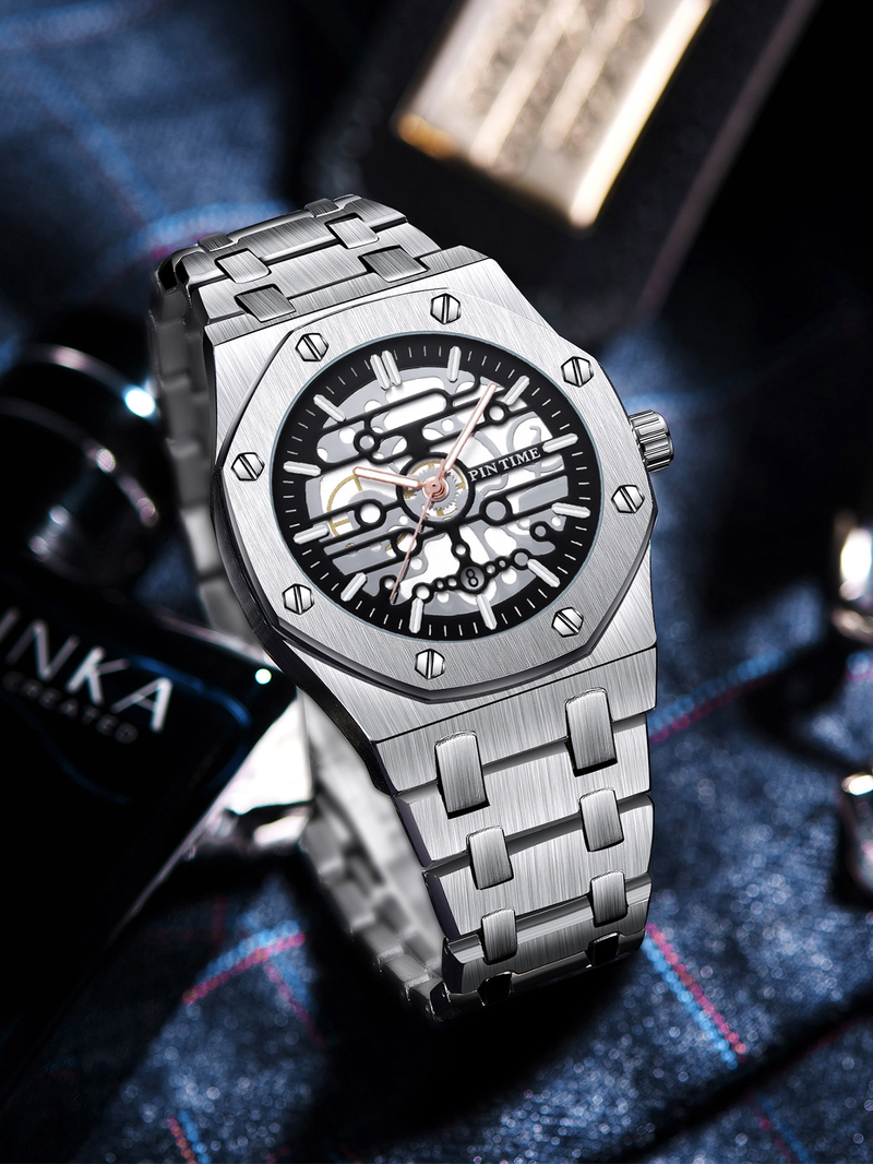 Non Mechanical Fashion Business Steel Band Sports Waterproof Quartz Men's Watch_voghion.com
