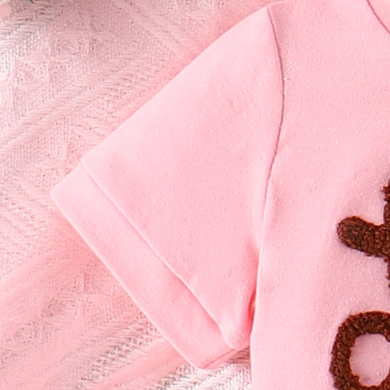 Vestito estivo per bambine, con lettere e fiori ricamati, a maniche corte, in tinta unita, con pantaloncini, per ragazze_voghion.com