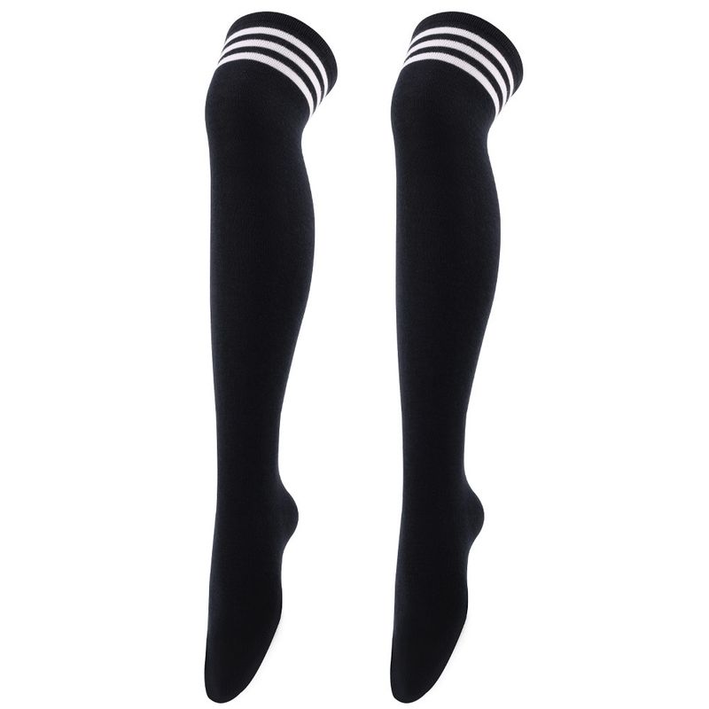2025d Dance Cosplay Three-Stripe Over-the-Knee Long High Tube Women's Striped Socks_voghion.com