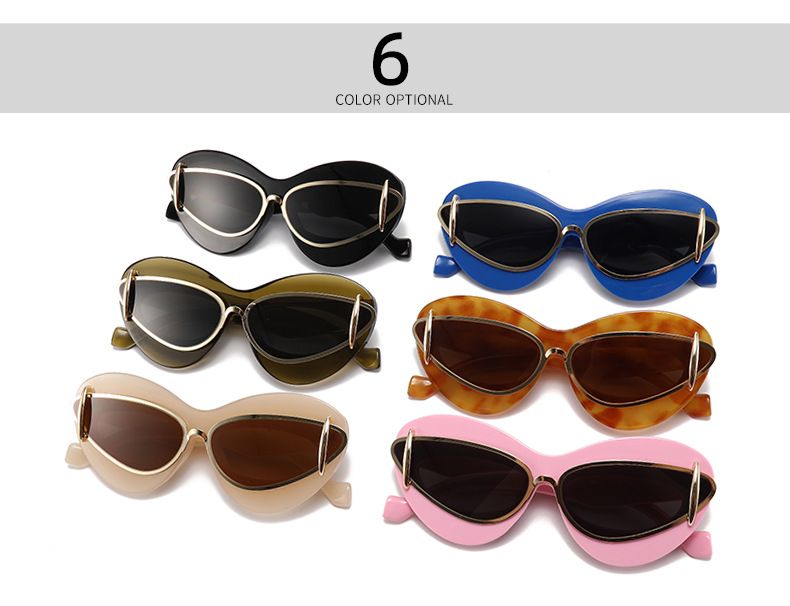 YS102 Trendy Cat Eye Same Y2K Personalized Men's and Women's Sunglasses_voghion.com