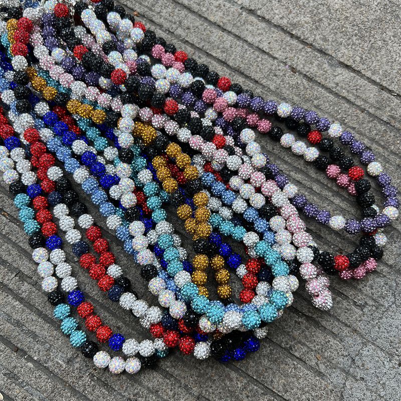 Collana da baseball per uomo e donna - Collana con ciondolo in cristallo scintillante hip hop con strass multicolore, design a 6 file di diamanti, catena regolabile_voghion.com