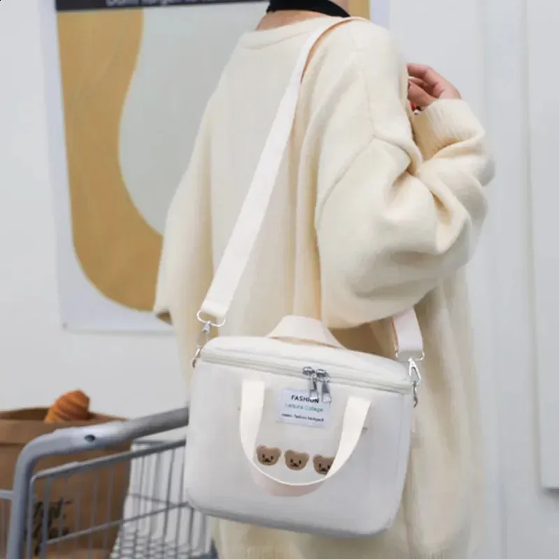 Sac à déjeuner en toile Ins Bear, grande capacité, isotherme, multifonction, boîte à déjeuner isotherme, portable, pour pique-nique_voghion.com