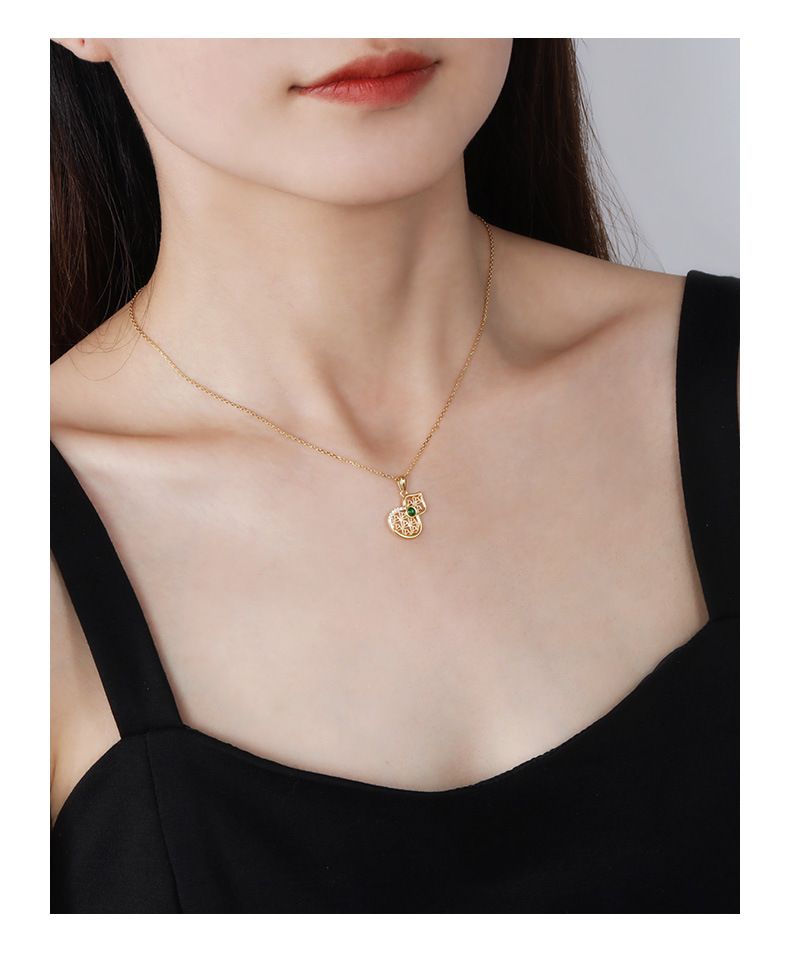 Collana in argento sterling da donna con combinazione di zucca, braccialetto, senso alto, design di nicchia, stile ins, accessori per gioielli e temperamento_voghion.com