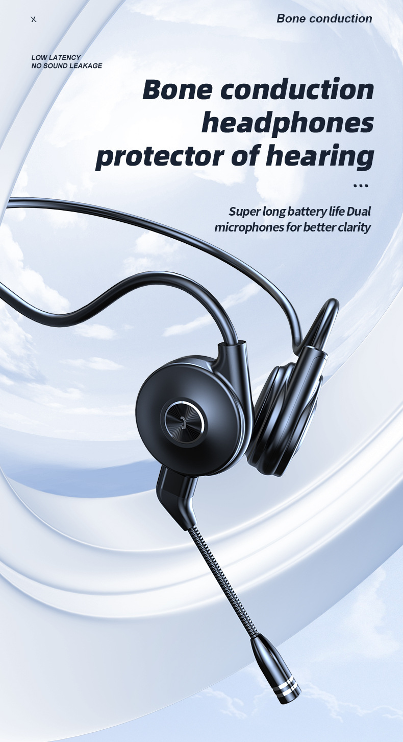 Noile căști Bluetooth M1 cu conducție osoasă, cu etichetă, pentru alergare, cu agățare în urechi, sport, stereo True, pentru afaceri_voghion.com