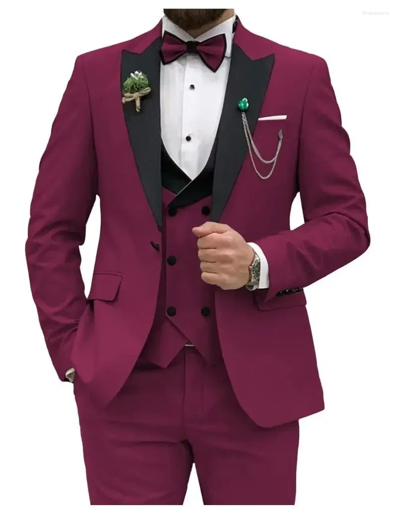 Terno masculino para homens, terno slim para conferências de negócios, casamento, terno de três peças, nicho_voghion.com