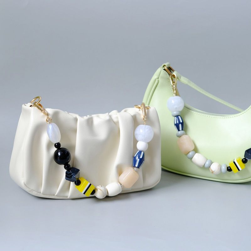 Fashion Handmade Bead Bag Color-Block Handheld Short Versatile Colorful Accessory Phone Chain_voghion.com