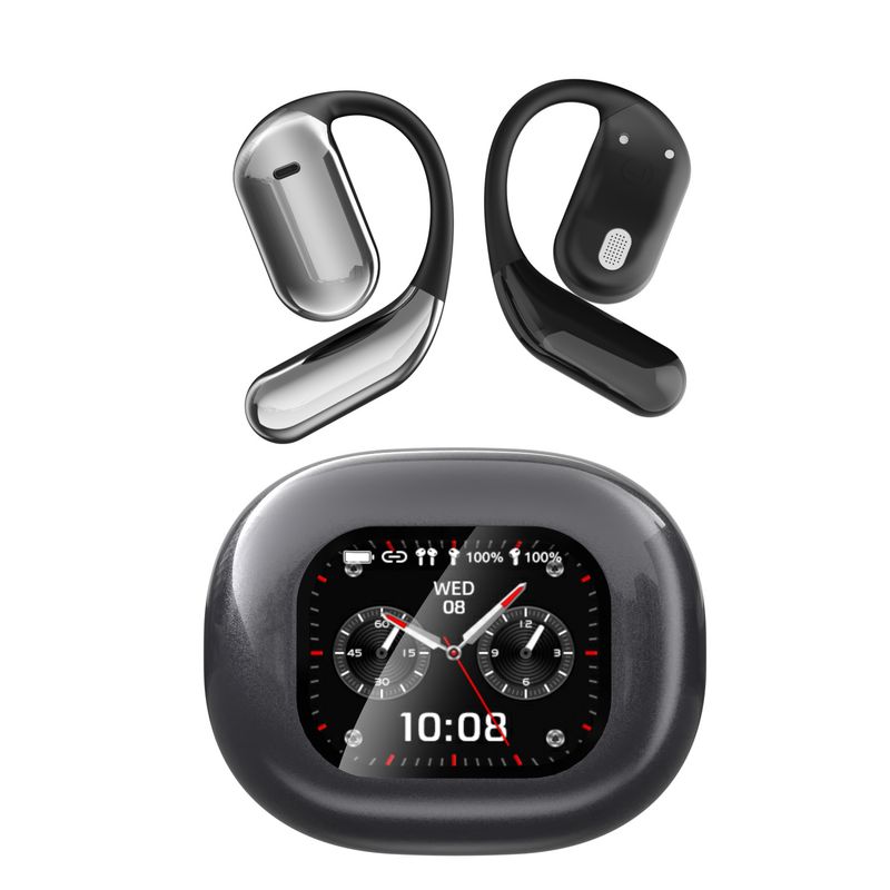Open-Ear Bluetooth Headphones With LCD Color Screen – Wireless Sports Headset, AI Translation, Non-In-Ear Design_voghion.com