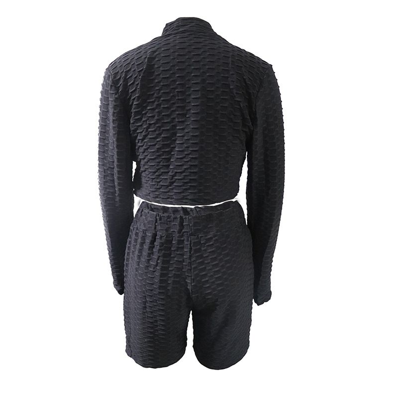 Set de două piese pentru sport, pantaloni scurți cu mânecă lungă, casual, cu model Spot, pentru alergare și fitness_voghion.com