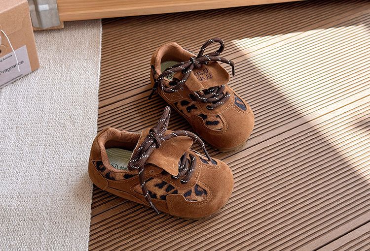 2025 Herfst Nieuwe Koreaanse Stijl Kinder Jongens Training Luipaardprint Veelzijdige Meisjes Casual Sportschoenen_voghion.com