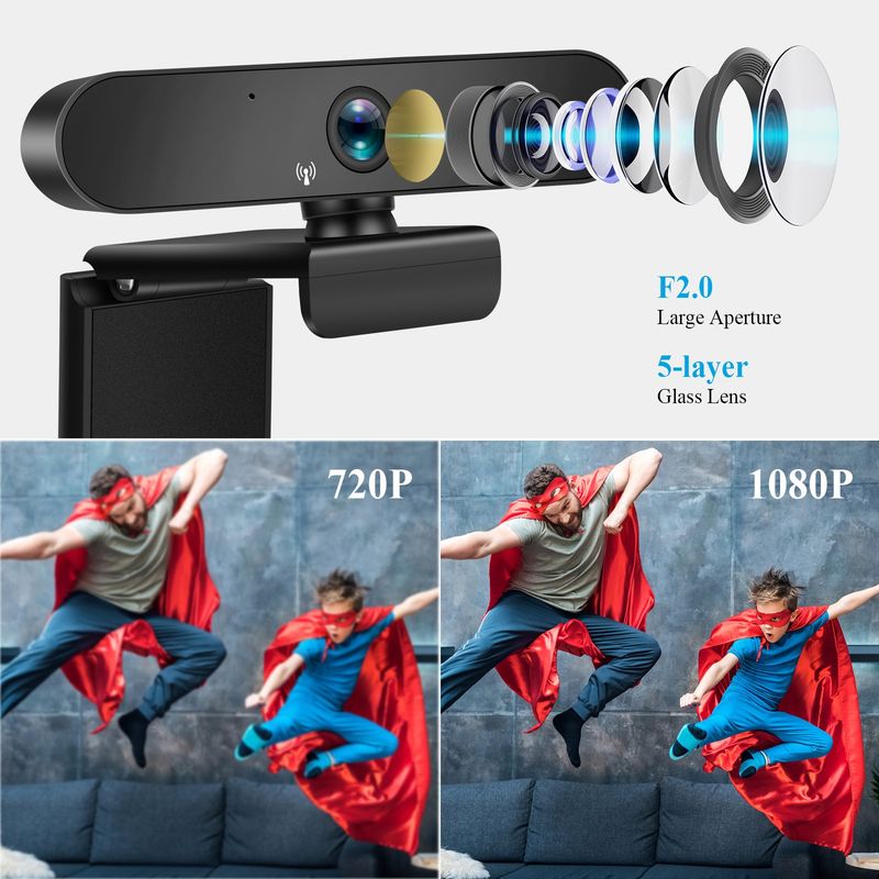 1080P 2K 4K Computer Webcam For Home Video Calling Company Online Meeting 30fps Full HD Microphone Compatible Multiple_voghion.com