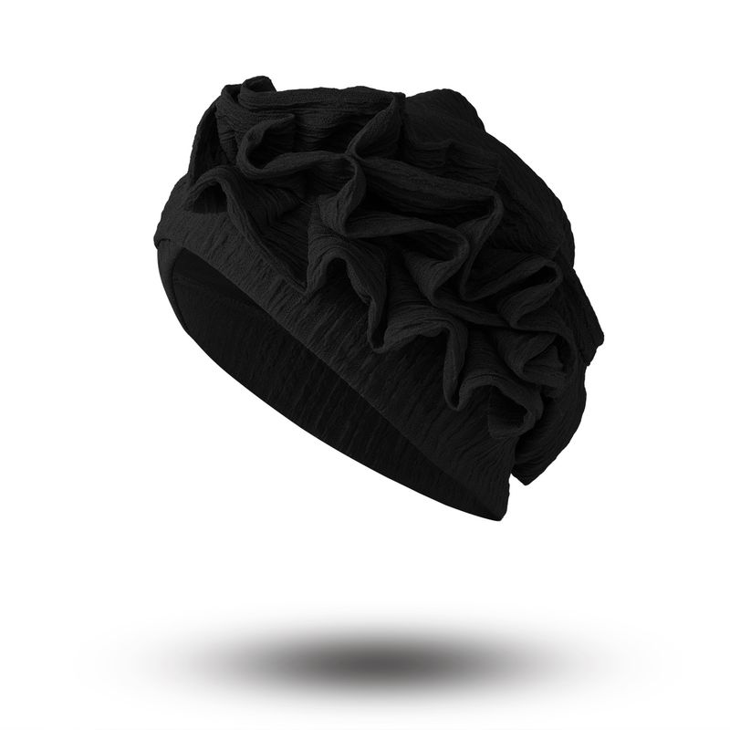 Elastic Pleated Lace Headscarf Hat – Fungus Lace Hair Care Cap, Adjustable & Breathable_voghion.com