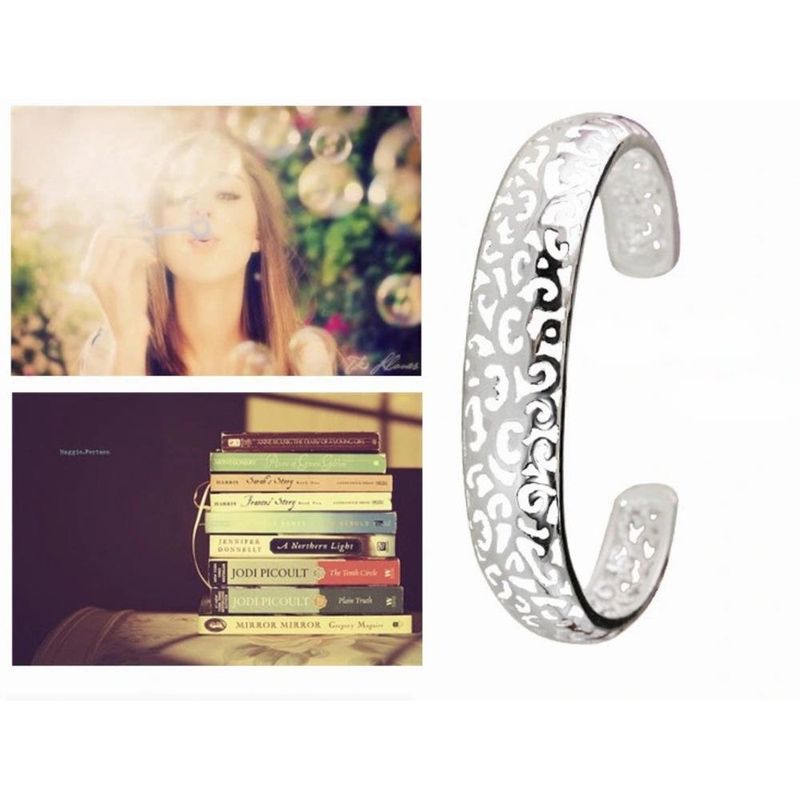 Bracciale in argento puro placcato con piccolo bordo aperto e motivo cavo per donna con stile etnico semplice_voghion.com