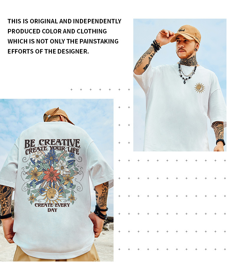 Trendig märkeslös t-shirt med knappar och lös passform, Fat Man, herr, plus tjock femkvartsärm, oversize, China-Chic, stor herr, sommar_voghion.com
