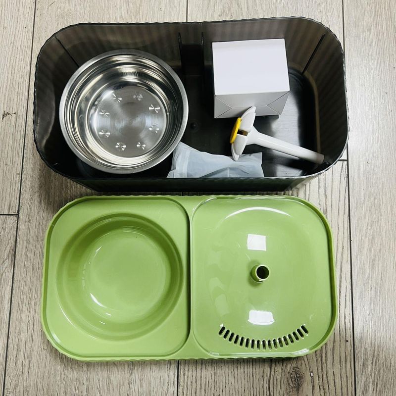 Automatic Cat Feeder And Dispenser, Large Capacity Flower Integrated Flowing Water Dog Waterer, Pet Supplies_voghion.com