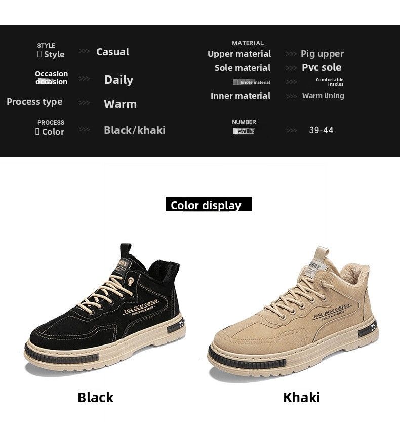 Scarpe antinfortunistiche alla moda, da uomo, invernali, in caldo cotone, casual, impermeabili, antiscivolo, nere, slip-on, foderate in pile_voghion.com