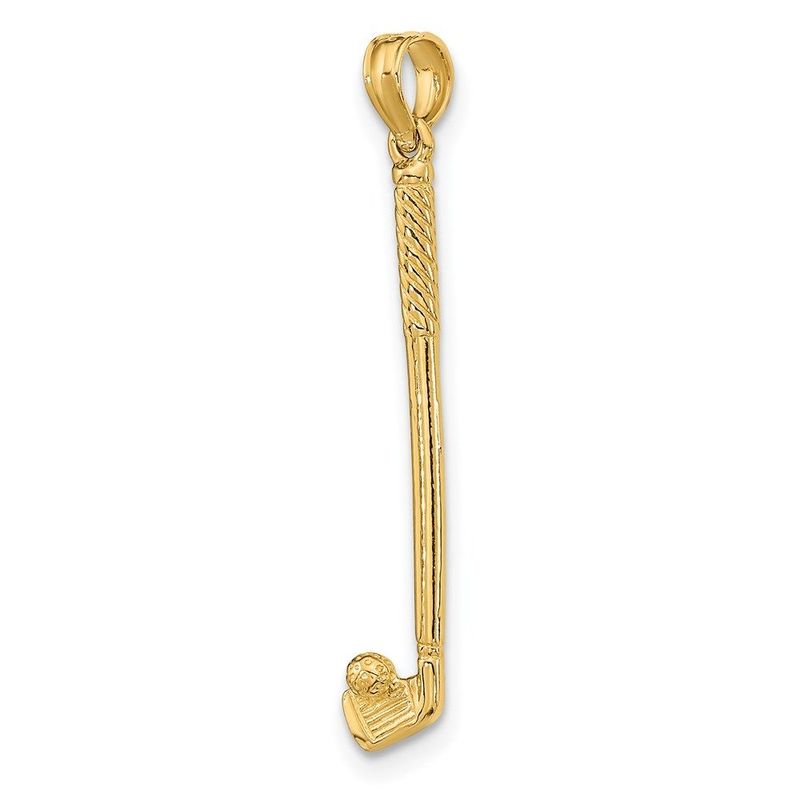 14k 3-D Single Golf Club With Ball Charm_voghion.com