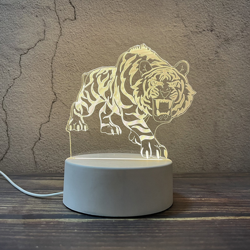 Lampada da notte creativa 3D Lampada da tavolo in acrilico Lampada da atmosfera Lampada da tavolo a forma di animale regalo di Natale_voghion.com