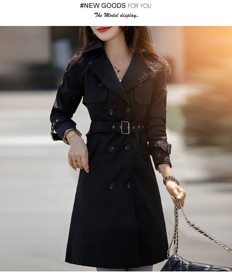 Waist Slimming Over-the-Knee Windbreaker Women's Mid-Length Fashion Short Jacket_voghion.com