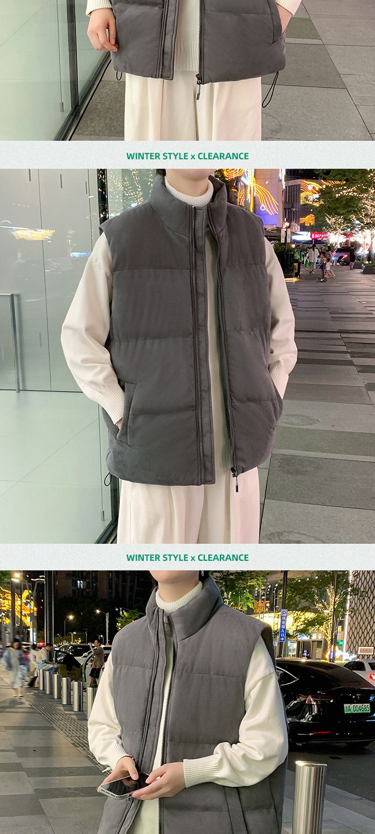 Unisex Suede Collar Vest, Casual Open-Front Sleeveless Jacket For Men & Women, Trendy Layering Piece For Spring & Fall_voghion.com