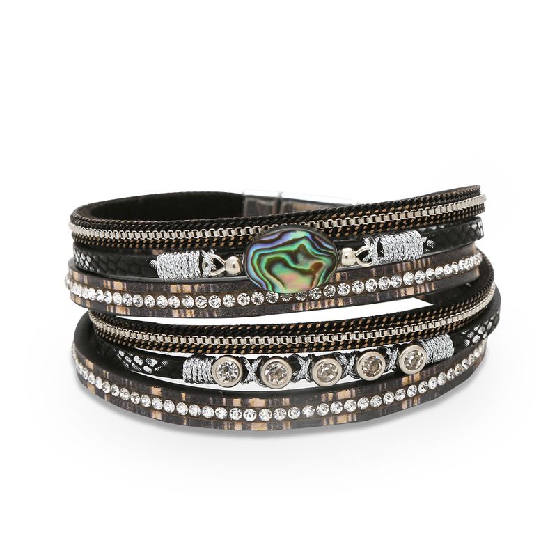 Best-selling Geometric Women's Creative Handmade Bracelet Abalone Shell Magnetic Clasp Personalized Jewelry_voghion.com