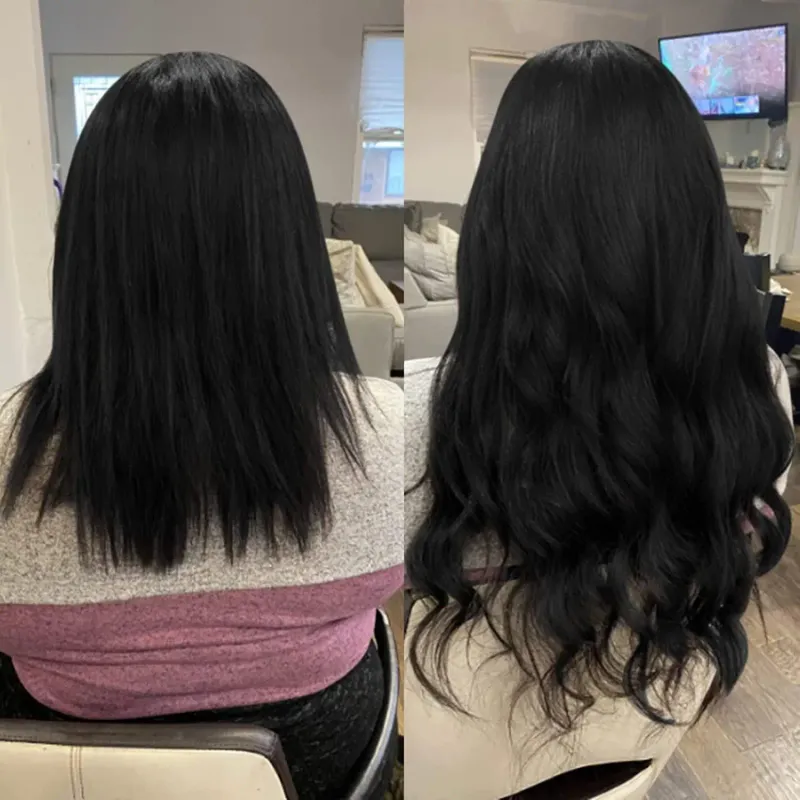 Tape In Human Hair Extensions 16-26 Inch Straight Natural Black 100% Remy Skin Weft Adhesive Glue On For Salon High Quality_voghion.com
