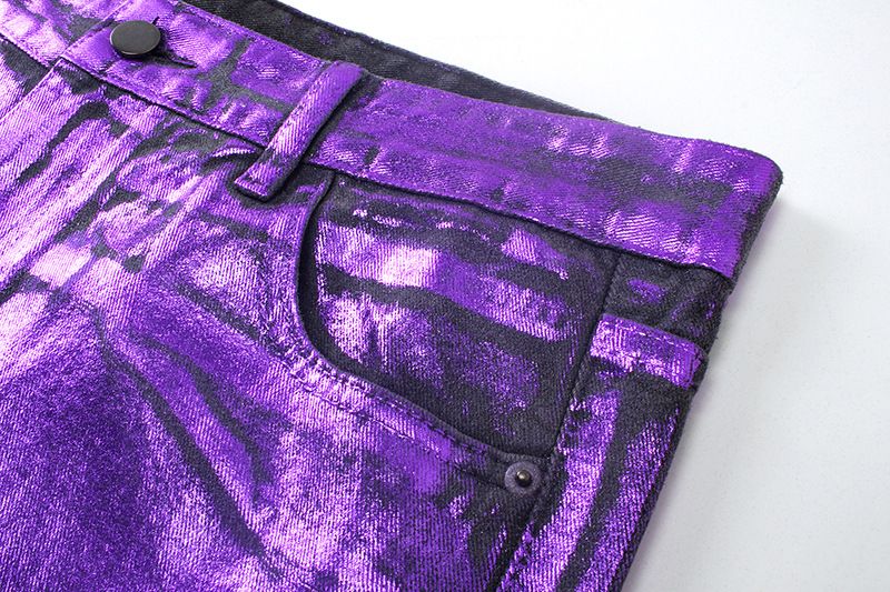 Pantalon long décontracté légèrement extensible, style laser violet foncé, unisexe, nouvelle collection été 2024_voghion.com