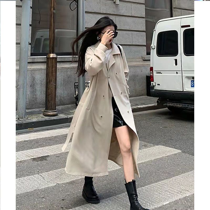 Cappotto lungo da donna 2021 autunno nuovo stile elegante ampio e snellente casual versione coreana trench sopra il ginocchio_voghion.com