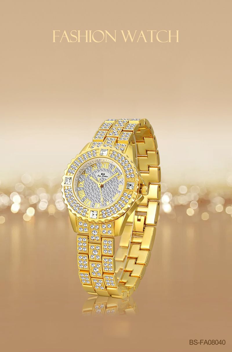 Bs Bee Sister Damen-Diamantuhr, luxuriöse modische Quarzuhr für Damen, luxuriöse wasserdichte Damen-Quarzuhr, modische Uhr für Frauen_voghion.com