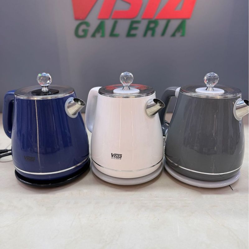 1.8L Stainless Steel Electric Kettle - Fast Boiling, Auto Shut-Off, Double-Wall Insulation, Retro Design For Home & Office (220V-240V EU Plug)_voghion.com