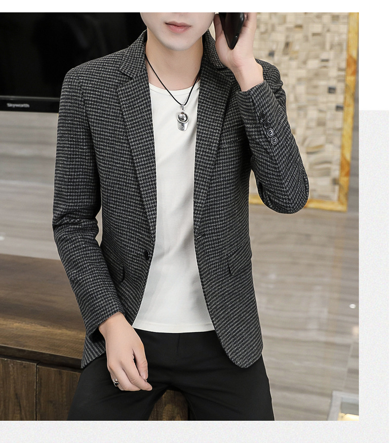 2024 nuovi abiti da uomo in stock piccoli abiti stile coreano moda plaid giacca casual da uomo all'ingrosso_voghion.com