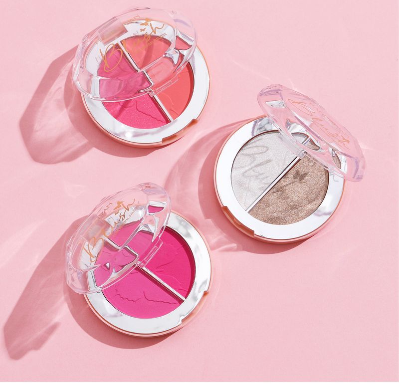 HANDAIYAN 2-Color Blush Palette - Highlighter, Contour & Multi-Use, With Pearl & Matte Blush Cream_voghion.com